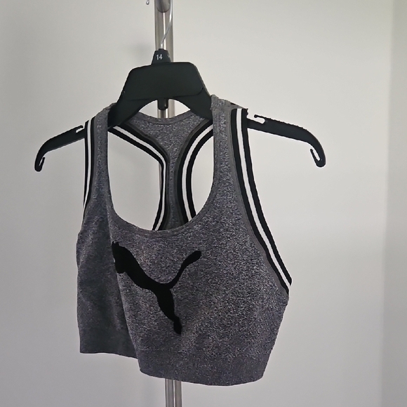 Puma Gray Sports Bra Top - Picture 1 of 3